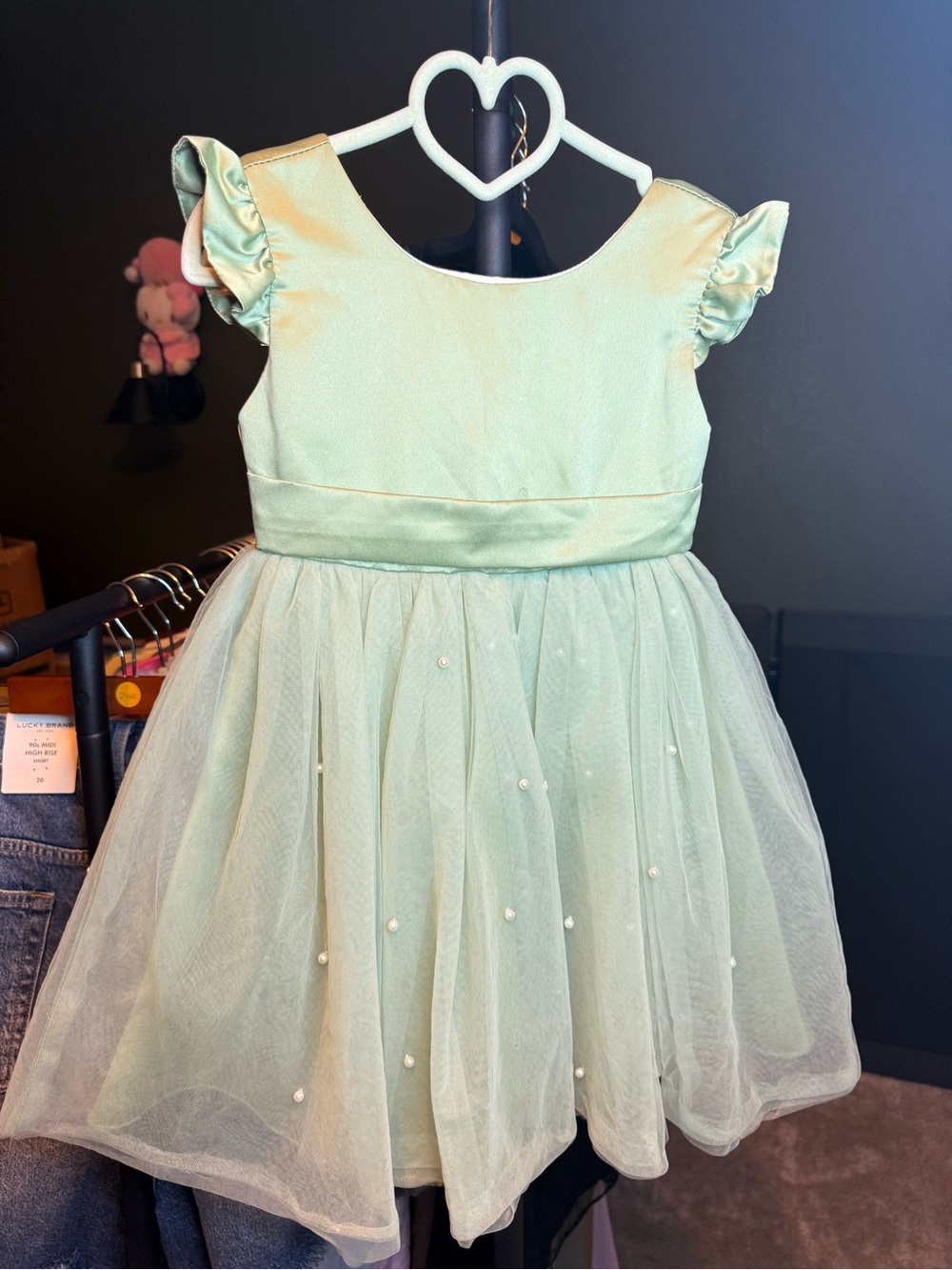 Girls Mint Green Tulle Party Dress